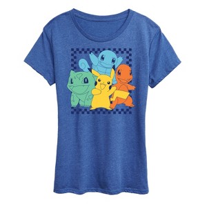 Women's - Pokémon - Group Checker Frame Short Sleeve Graphic T-Shirt - 1 of 4