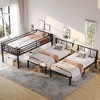Twin XL Over Twin & Twin Triple Bunk Bed, Metal L-Shaped Bunk Bed with Shelf and Built-in Table for Kids or Guests,kids bed - 2 of 4