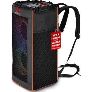 Pyle Waterproof and Tear-Proof Soft Carrying Speaker Bag - Portable Travel Case for Bluetooth Speaker (Black) - 1 of 4