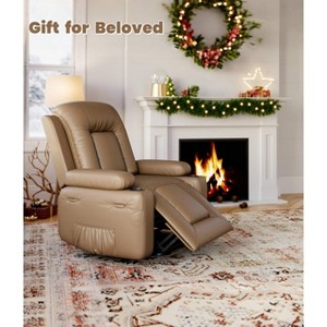 21" width Large Power Lift Recliner Chair for Elderly, Faux Leather Reclining Sofa w/ Heat, Massage, Side Pocket & Cup Holder for Nursery - 1 of 4