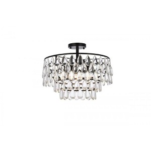 Elegant Lighting Mila 18 inch flush mount in black - 1 of 4