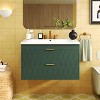Vynxaria 30 in. 1 Wall Mount Green Bath Vanity with Green Resin Top - 2 of 4