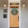 Summer Wreaths for Front Door, 20 inch Green Eucalyptus Wreaths with White Berries and Welcome Sign - 2 of 4