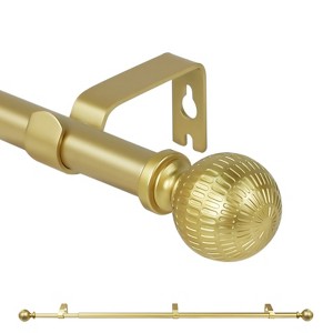 Urbanest 5-8" Single Telescoping Curtain Rod with Reticulated Ball Finials - 1 of 4