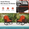 Tangkula Patio Garden Wicker Rattan Rocking Chair Furniture w/ Cushion - image 3 of 4