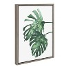 Kate and Laurel Sylvie Cheese Plant Leaves Framed Canvas by Viola Kreczmer, 18x24, Gray - 2 of 4