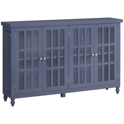 NicBex Modern Sideboard Buffet Cabinet with Storage Minimalist Coffee Bar Cabinet with 4 Glass Doors for Kitchen,Living Room