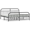 vidaXL Metal Bed Frame with Headboard and Footboard Black 76 in.x79.9 in. King - image 2 of 4