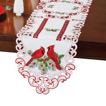 Collections Etc Cardinal and Pine Table Linens Runner