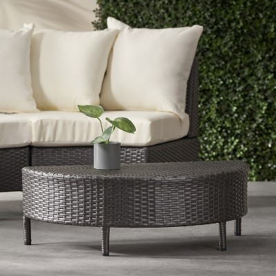 MOEPISY Patio Half-Round Coffee Table