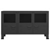 VidaXL Industrial Sideboard Black 41.3"x13.8"x24.4" Metal and Glass - 3 of 4