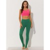INSPIRE CHIC Women's Elastic Waistband Soft Gym Yoga Cotton Stirrup Pants Leggings - 3 of 4