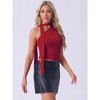 Allegra K Women's One Shoulder Sleeveless Ruched Fashion Summer Y2K Crop Tank Top - 3 of 4