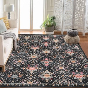 Modern Area Rug Elegant Floral Durable Stain-Resistant Fabric Washable Waterproof Perfect Rug for Living Room Bedroom - 1 of 4