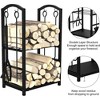 GASPRO Firewood Rack Indoor, 5 Pcs Wrought Iron Fireplace Tools and Log Holder for Fireplace, Wood Stove, Fire Pit, Sturdy and Easy to Assemble - 4 of 4