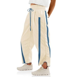 Imily Bela Women's Baggy Wide Leg Pants Casual Drawstring Elastic Waisted Contrast Color Workout Y2K Track Pants - 1 of 4