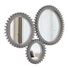 CAVINAS Wooden Round Bathroom Mirror,Heavy Gear-Shaped Frame Mirror,Wall Mounted Mirror for Bathroom,Living Room,Entryway,Corridor - 3 of 4