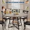 Acekool 47 Inch Round Dining Table with Storage Shelf, Metal Base Kitchen Table for 4-6 - 4 of 4