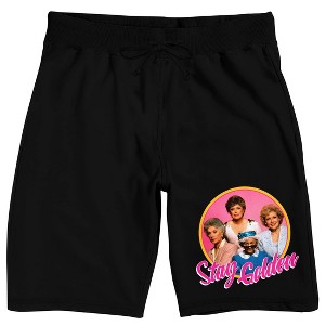 Golden Girls Stay Golden Men's Black Sleep Pajama Shorts - 1 of 4