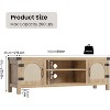 Homhougo TV Stand for Living Room, 59" TV Console Cabinet with Rattan Door and Adjustable Shelves, Boho Entertainment Center, Natural - 2 of 4