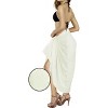 LA LEELA Women's Beach Wrap Bikini Swimwear Cover up Skirt Bathing suit Summer Wraps Sarong Swimsuits for Women One Size Off-White, Fish - 2 of 4