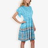 Anna-Kaci Women's Bohemian Floral Print Short Sleeve Swing Fashion Dress With Crew Neckline - 4 of 4