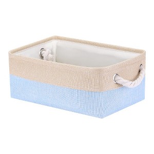Unique Bargains Fabric Collapsible Storage Organizer Basket with Handles - 1 of 4