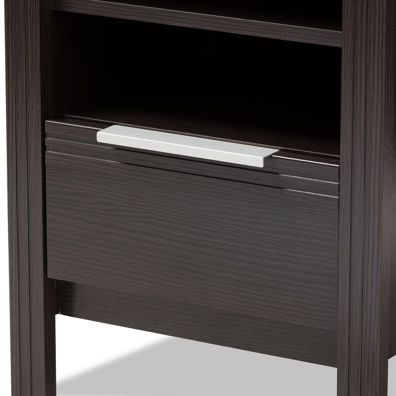 Hamish Modern and Contemporary Finished 1 Drawer Nightstand Dark Brown - Baxton Studio, 6 of 11