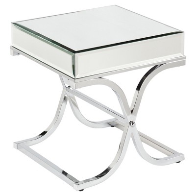 Lillian Mirrored End Table Chrome - Aiden Lane