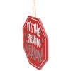 Northlight 5" Red Octagonal "It's the Freaking Season" Wooden Sign Christmas Ornament - 4 of 4