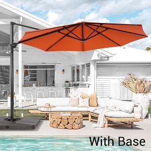 Sonkuki 11FT 270gsm Aluminum Patio Cantilever Umbrella With Weighted Base and Solution-Dyed Fabric - 1 of 4