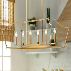 Urban Ambiance Luxury English Country Indoor Chandelier,  15-1/8''H x 13"W x 42''D,  Brushed Bronze Finish, UHP4773 - 1 of 4