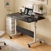 ODK Standing Height Adjustable Computer Desk with Wheels Mobile Computer Table Sit Stand Up for Work Office Home, Ergonomic Rising Computer Table - 2 of 4