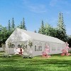 Heavy Duty Party Tent, Outdoor Event Canopy, PE & Steel Frame with Removable Sidewalls, Waterproof UV Resistant White, Wave/Straight Edge - 4 of 4
