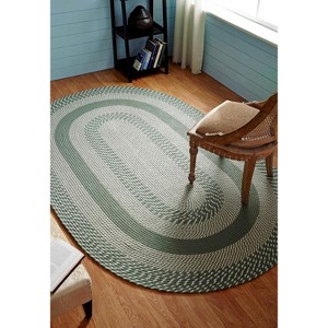 Newport Braid Collection 100% Polypropylene Stripe Pattern Reversible Indoor Utility Rug - Better Trends - 1 of 3