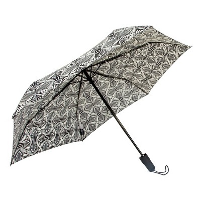 ShedRain Auto Open Auto Close Compact Umbrella - Black/White: Telescoping Shaft, Polyester Shell, Stripe & Geometric Patterns - image 3