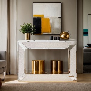 Hommoo Modern Mirrored Console Table Silver - 1 of 4