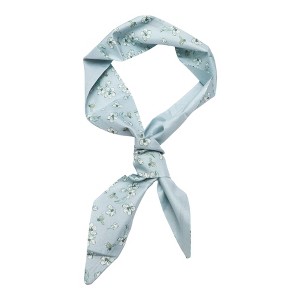 Unique Bargains Women's Flowers Long Ribbon Headband Light Blue 1 Pc - 1 of 4