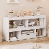 Wooden Bookshelf with Drawer, Storage Organizer with Cubby Shelves for Playroom, Classroom, Library, Study Room - 4 of 4