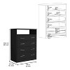 CAVINAS Dresser for Bedroom with 1 Open Shelf and White Metal Handle,Modern Chest of Drawers,Freestanding Dresser for Bedroom - 3 of 4