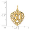 Black Bow Jewelry 14k Yellow Gold 50 in a Heart Charm or Pendant, 15mm - 4 of 4