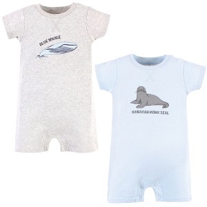 Touched by Nature Unisex Baby Organic Cotton Rompers, Endangered Seal - 1 of 4