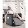 Acekool Power Recliner Chair with Remote - Thick Cushions, Adjustable Positions & Side Pockets, Fabric Upholstery for Living Room or Bedroom (Grey) - 4 of 4