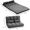 Aghana Digitals 2-in-1 Foldable Floor Sofa Bed with 5-Level Headrest & 3-Level Backrest, Blue Suede - 4 of 4
