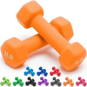 Weights Dumbbells 10 Colors Options Compatible with Set of 2 Neoprene Dumbbells Set,1-15 LB, Anti-Slip, Anti-roll, Hex Shape - 1 of 4