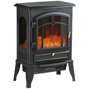 SEVOBAL Fireplace Insert Heater Mantel 3D Flame Fireplace Stove Bottom Air Outlet Fire Place Panoramic Fire Place Heater, Black, 16.9"*12.1"*21.7" - 1 of 4