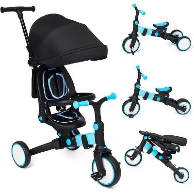 7-in-1 Toddler Tricycle for 10M-5Y, Kids Trike with Push Handle, Canopy, Safety Belt & Rotatable Seat