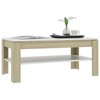 vidaXL Coffee Table Accent End Side Sofa Table for Living Room Engineered Wood - White and Sonoma Oak - 4 of 4