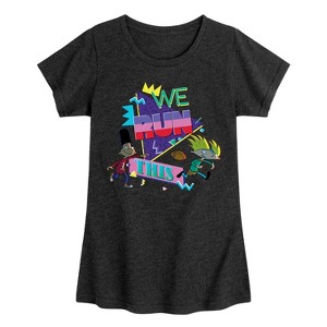 Girls' - Hey Arnold! - Retro Arnold and Gerald Fitted Short Sleeve Graphic T-Shirt - 1 of 4