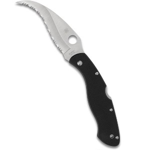 Spyderco Civilian Folding Pocket Knife with 4.09" VG-10 Steel Reverse S Blade with SpyderEdge | Get a Secure Grip with the Tough G-10 Handle, Black - 1 of 4